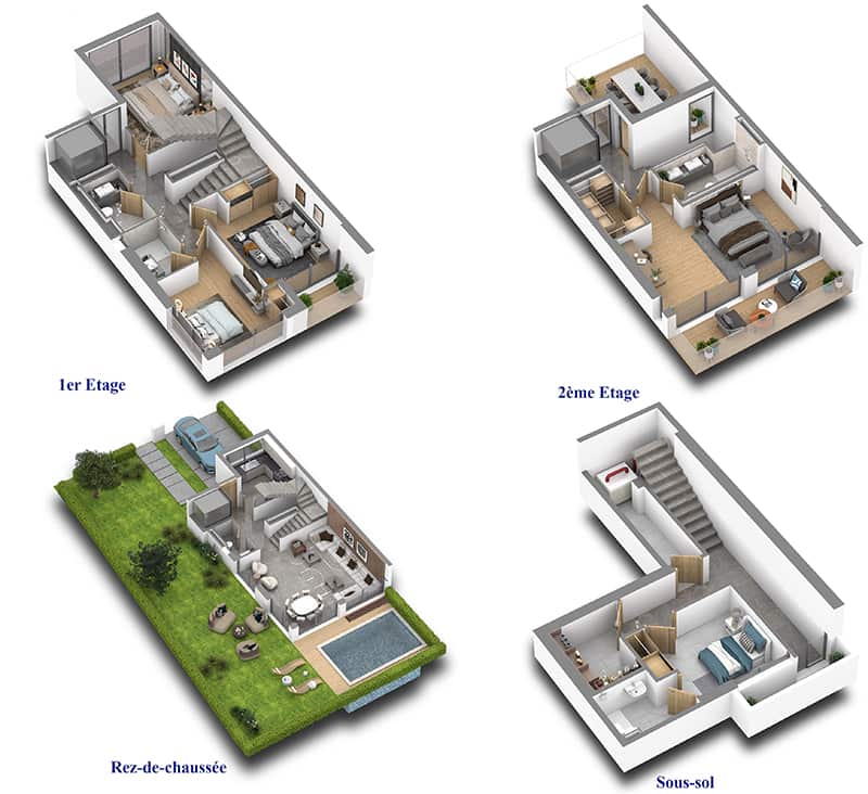 Promenade de Darb - Plans 3D Villa 34